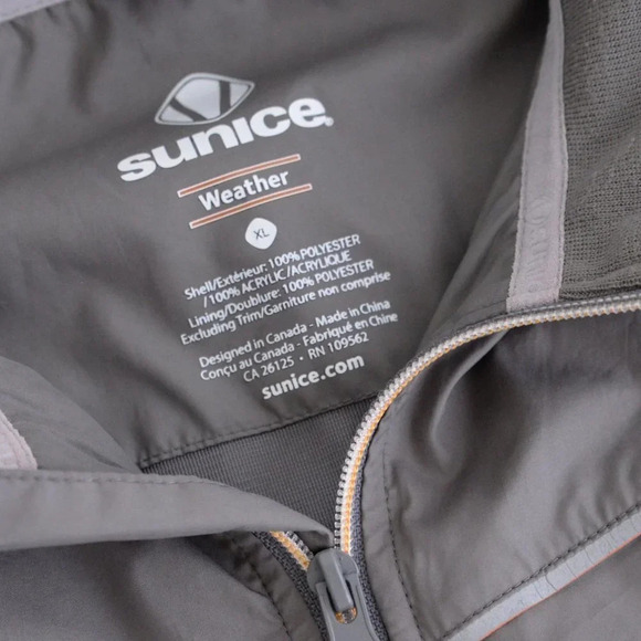 Sunice Weather Grey Half Zip Golf Windbreaker - XL -  Made in Canada - Picture 14 of 14